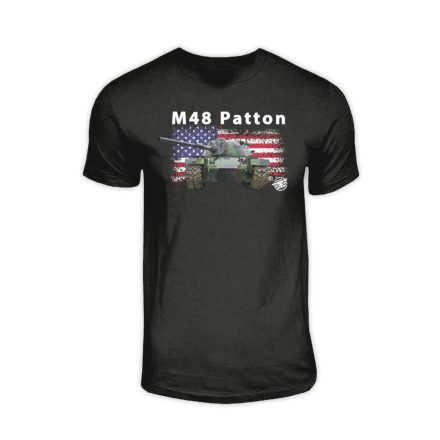 Tankfan M48 Patton felnőtt póló - Fekete